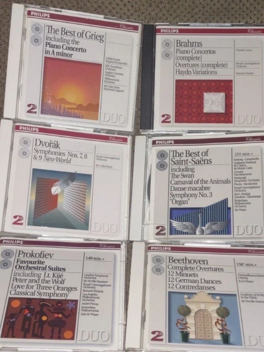 Philips Duo Classical CD Lot of 6 - Brahms, Beethoven, Dvorak, Grieg + more